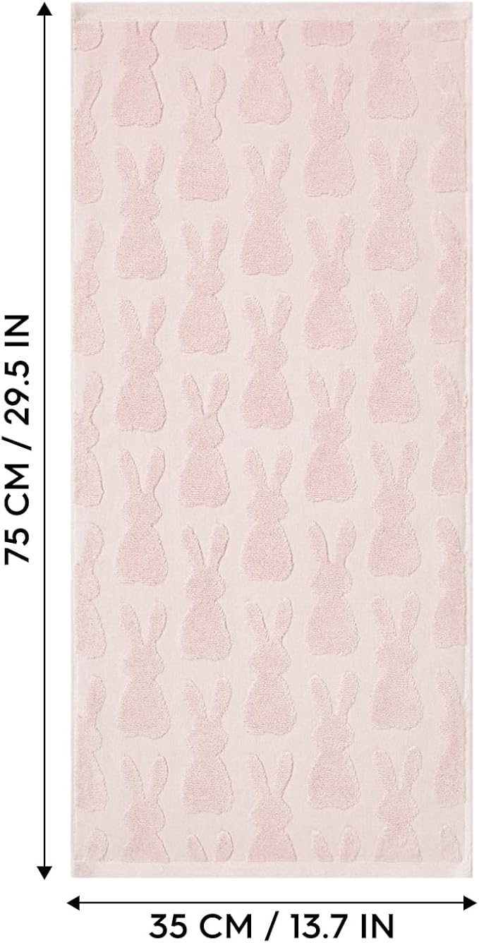 Artoid Mode 1 Pc Pink 3D Rabbit Jacquard Easter Hand Towels
