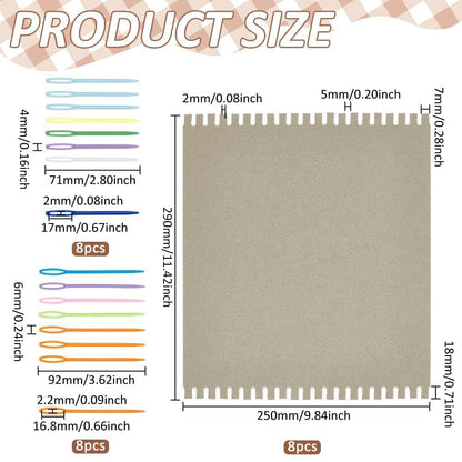 FINGERINSPIRE Cardboard Weaving Looms Kit Include 8pcs Wide Notch Weaving Looms 16pcs Large Eye Plastic Sewing Needle for Beginner Knitting Sewing Crochet Basket Jewelry Art Craft-11-4/5x9-4/5