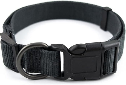 Grey Dog Collar for Large Dog, Breathable, Anti-Odor & Soft, Comfortable for Sensitive Skin Puppies, 90% Bamboo Rayon, Adjustable Quick-Release Buckle Pet Collar for Large Breeds