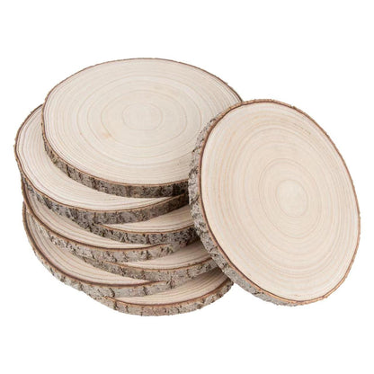 Maputune 8 Pcs 11-12 in Large Unfinished Wood Slices for Centerpieces, Natural Rustic Wooden Plate for DIY Craft, Round Wood Chips for Signage Painting Wedding Party Christmas Decor
