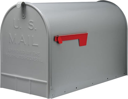 Gibraltar ST2000AM Stanley Post-Mount Mailbox, XL, Gray Steel - Quantity 1 | Galvanized steel build for outside with rust-resistant powder-coat finish and adjustable latch closure. USPS approved.