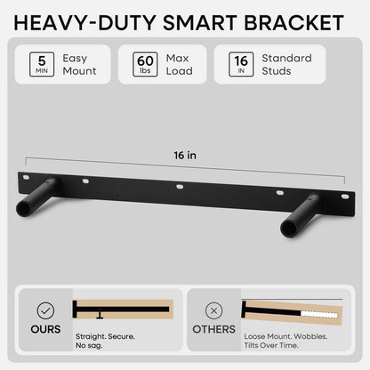 Homeforia 24inch Oak Floating Shelf for Wall, High End Solid Real Wood 24 inches Long Floating Shelves for Bathroom, Honey Oak Wooden Floating Shelves, Heavy Duty Bracket, 24 X 6.5 X 1.75 in, Set of 4
