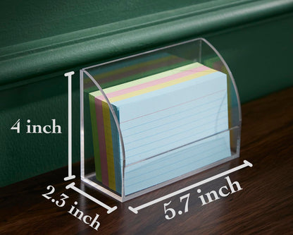 SEVENY 2 PACKS 3x5 Acrylic Index Card Holder Business Card Display Stand for Desk File Note Clear Postcard Stand Index Card Rack Acrylic Business Card Stand for Office Business Classroom (No Card)