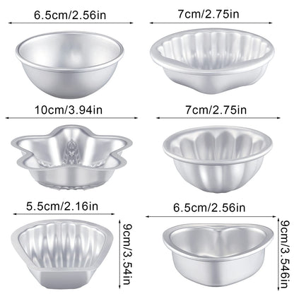 Patelai 12 Pcs Bath Bomb Molds 6 Shapes Metal DIY Bath Bomb Making Crafts Crafting Press Mould for Handmade Soaps Candle Cake Ice Cream Baking Handicrafts Making Supplies