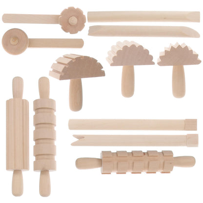 DOITOOL 1 Set Wooden Clay Molding Tools Plasticine Shaping Tool DIY Craft Kit for Children