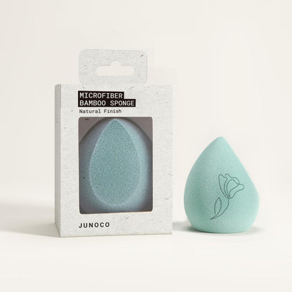 JUNO & Co. Microfiber Makeup Sponge, Dual Layer Technology for Full Coverage Flawless Makeup Blender for Foundation, Powder and Cream (Velvet Style and Blue Color)
