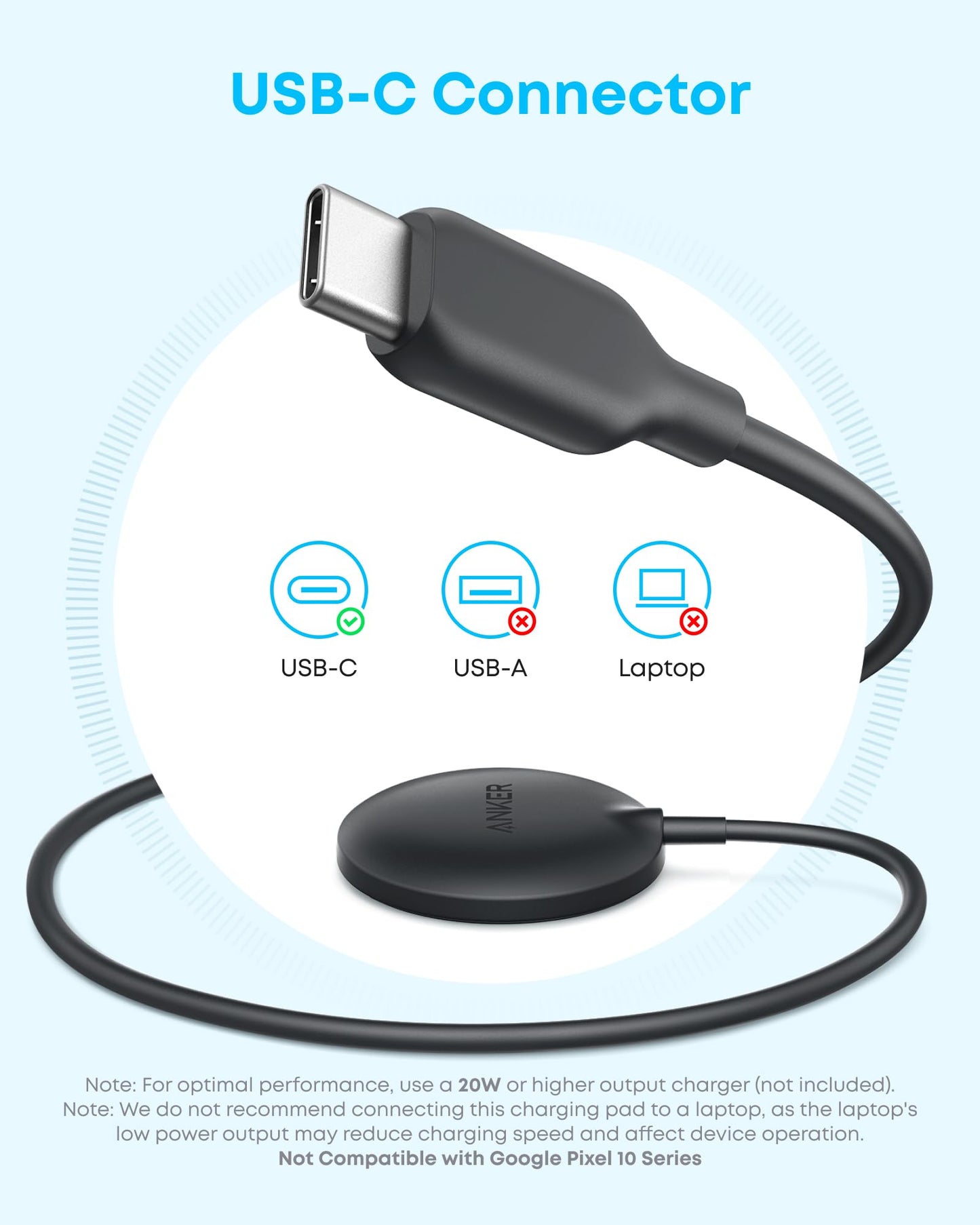 Anker Zolo Magnetic Wireless Charger, 2-Pack Qi2 Certified 15W MagSafe-Compatible Wireless Charging Pad, for iPhone 17/16/15/14/13 Series, AirPods, and More (Not for Pixel, Adapter Not Included)