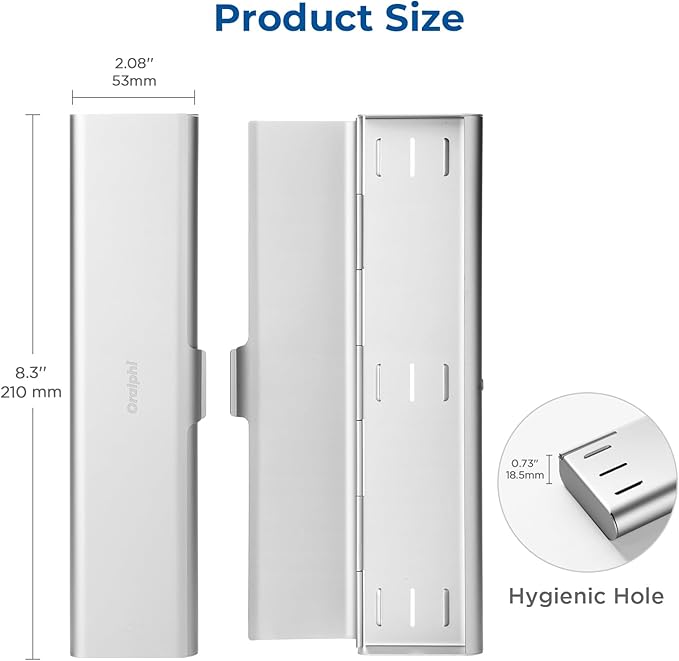 Wider Aluminum Toothbrush Travel Case, Portable Travel Toothbrush Holder