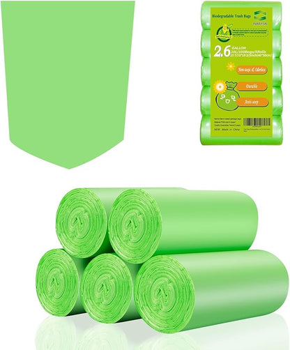 2-2.6 Gallon Trash Bags, Inwaysin Bathroom Garbage Bags, Biodegradable Small