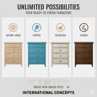 International Concepts Shaker Bookcase 72-Inch Tall, Solid Parawood, 5-Shelf Adjustable Storage Bookshelf for Living Room/Office, Unfinished Furniture