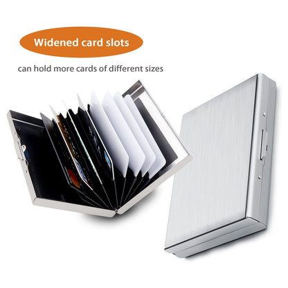 Credit Card Holder RFID Slim Metal Card Case for Hard Stainless Steel Credit Card Wallet Business Card Holder for Men Women (Black)