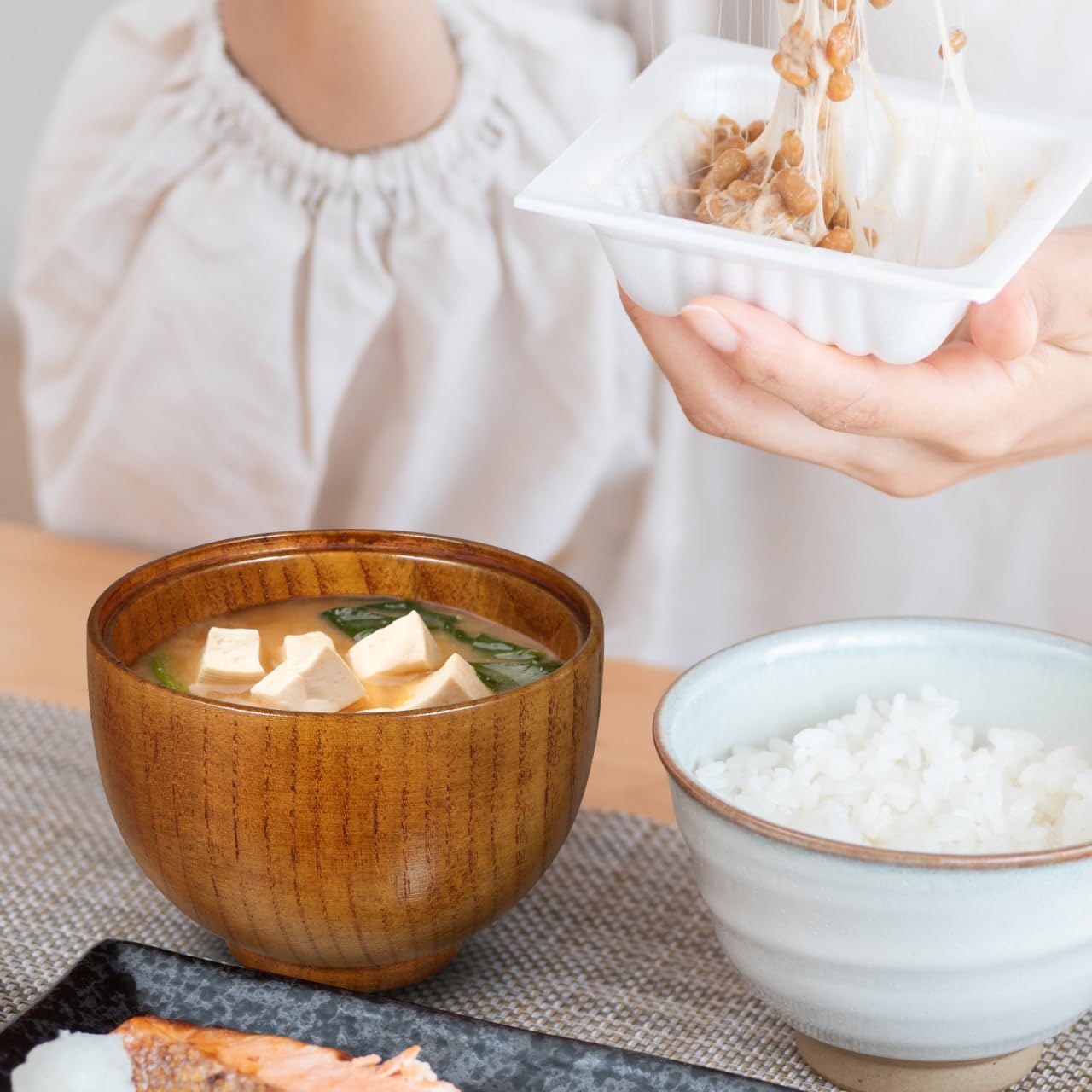 Luxshiny Miso Soup Bowls with Lid Set of 2: Wooden Soup Bowls for Home Kitchen Restaurant - 3.93x3.54x3.54inch