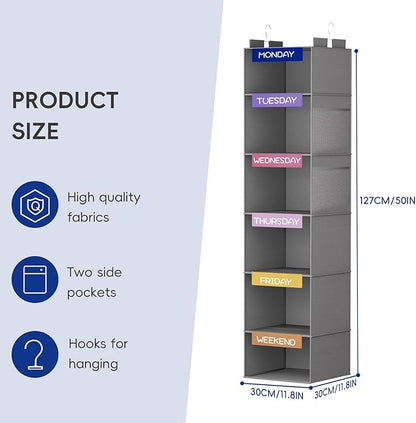 VERONLY Weekly Hanging Closet Organizer