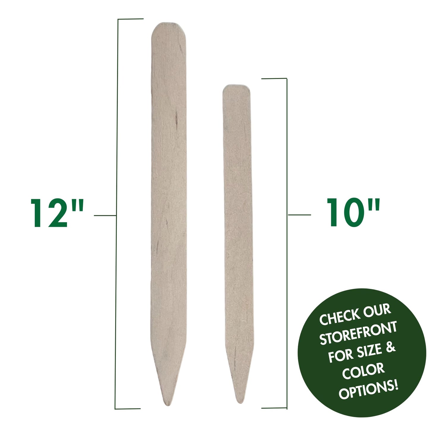 100% Natural Wood Plant Markers - 12 Inches Tall - for Field and Garden Use - Eco-Friendly & Sustainable Plant Identification - Made in USA - (Pack of 25)