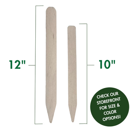 100% Natural Wood Plant Markers - 12 Inches Tall - for Field and Garden Use - Eco-Friendly & Sustainable Plant Identification - Made in USA - (Pack of 25)