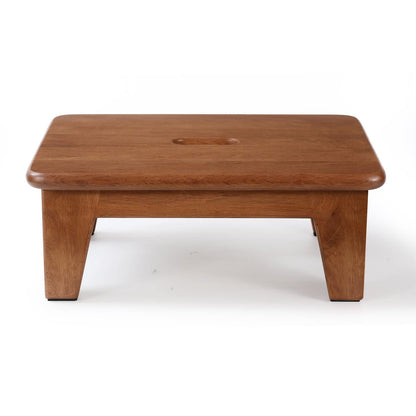 CONSDAN Step Stool for Bed - USA Grown Oak, Wooden Stool for Adults and Seniors, 6.5" High, Non-Slip Mat, No Assembly Needed, Solid Wood, Chocolate Color