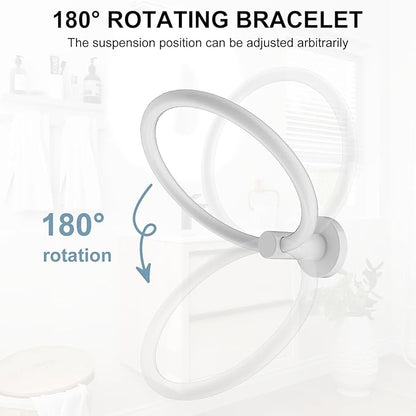 SetSail Towel Holder for Bathroom Wall White Towel Ring Screw-in Hand Towel