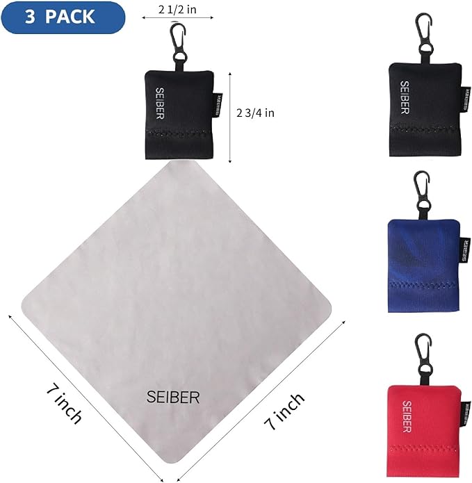 SEIBER Eyeglass Cleaning Microfiber Cloth, 7 x 7 inch Glasses Cloth