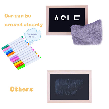 Small Chalkboard with Frames, Mini Wooden Double Sided Chalkboards, Learning and Handwriting Without Tears, Slate Board Signs School Supplies for Classroom Party Home Office,5 x 7 Inch(7PCS)