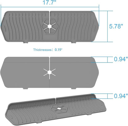 Sink Drain Mat Behind Faucet, Faucet Guard Draining Mat, 90° Foldable Tap