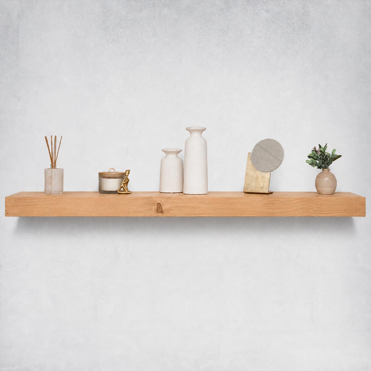Urbandi Modern Fireplace Mantel, Contemporary, Floating Mantle, Shelf, Hand Crafted, (Aged Oak, 60Lx3Hx8D)