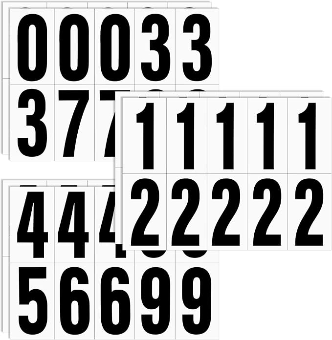 Reflective Number Stickers, 6 Sets 2 Inch Vinyl Waterproof Black Mailbox Numbers for Outside, Strong Self-Adhesive House Numbers Decals for Mailbox Door Signs Trucks