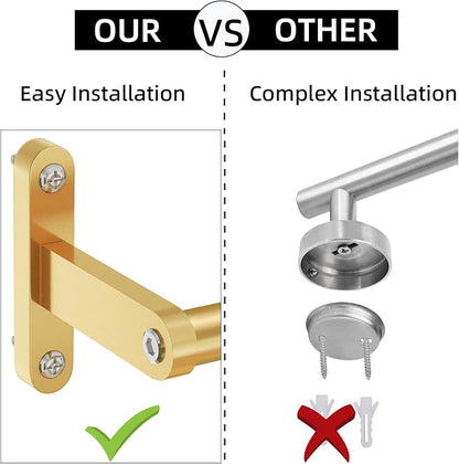30 Inch Towel Bar Gold, Towel Bar for Bathroom Wall, Heavy Duty Single Bath Towel Rod, Modern Brushed Gold