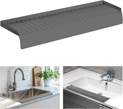 Sink Edge Protector with Suction Cup, Silicone Sink Splash Guard