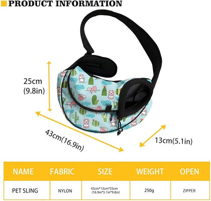 FUSURIRE Hibiscus Flower Front Sling Puppy Carrier, Hawaii Style Travel Pet Carrier Bag for Small Dog Cats Outdoor Hands Free Pet Carrier Backpack with Adjustable Strap, Red