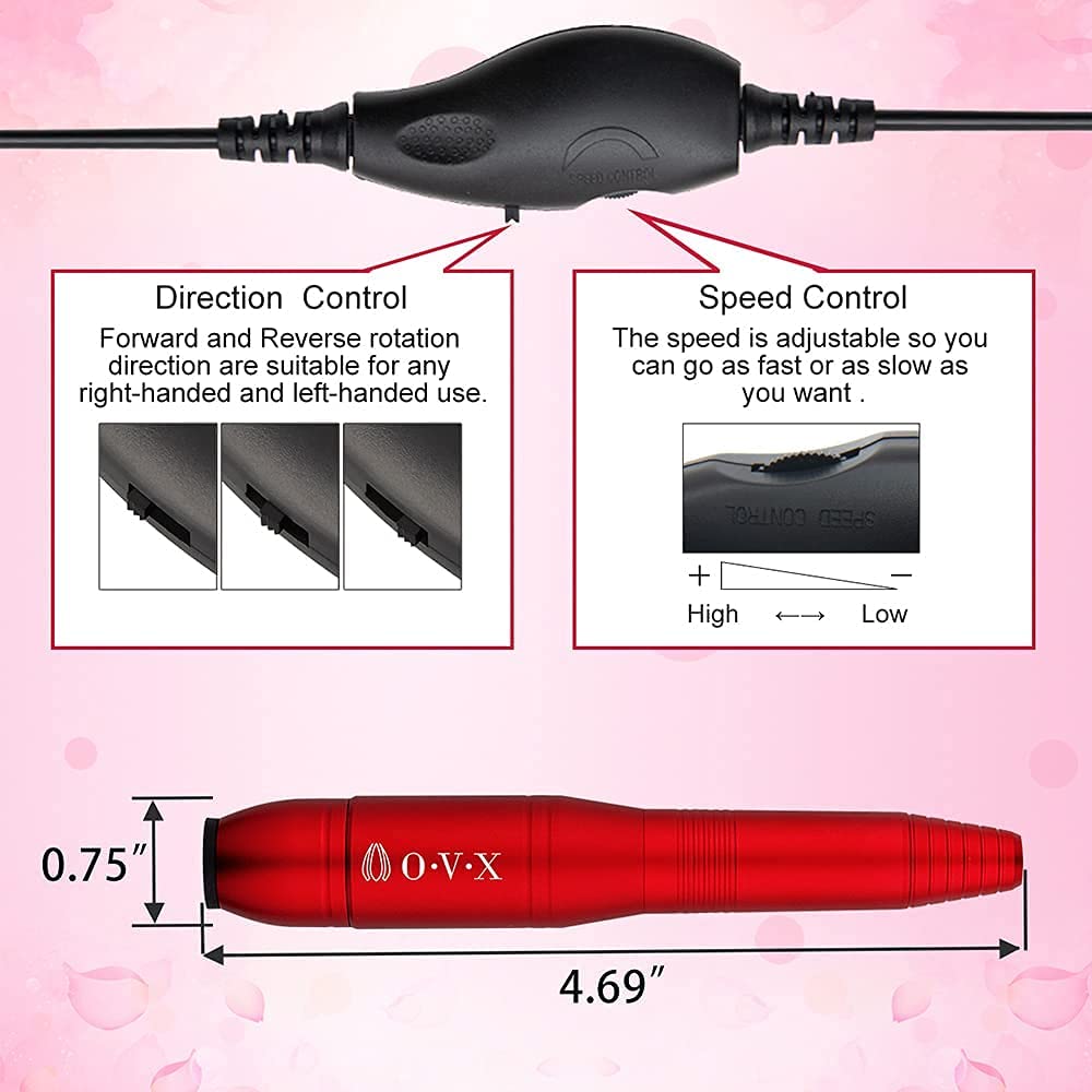 Portable Electric Nail Drill Machine, Professional 20000 RPM USB Manicure Pedicure Drills for Acrylic Nails Gel Polishing Shape Tools