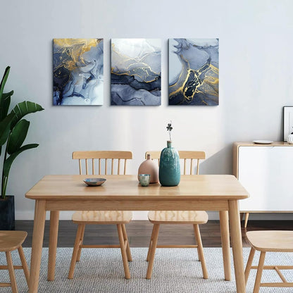 Lapremoly Abstract Canvas Wall Art - Bedroom, Living Room, Office & Bathroom Decor - 3 Piece Set (12x16 in)