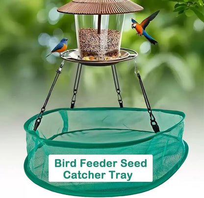 Seed Catcher for Bird Feeders, 20'' Bird Feeders for Outdoors Hanging, Birds Feeder Seed Catcher Tray with Adjustable Hanging Hoop for Outdoor Garden Accessories