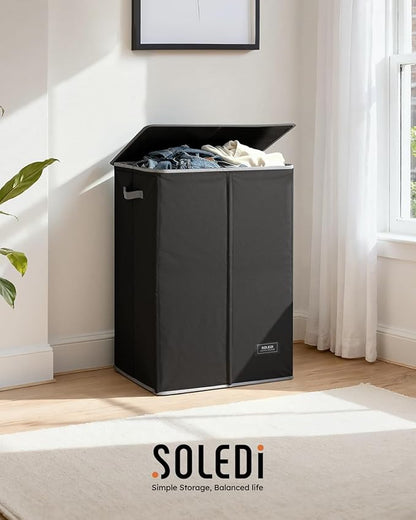 SOLEDI Laundry Hamper with Lid 130L Large & Tall Collapsible Laundry Basket