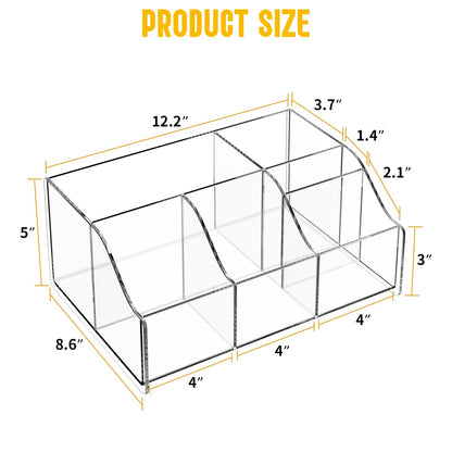 Upitry Acrylic Coffee Bar Organizer Station - Multiple Compartments - Kitchen Bar Tools Storage Rack - Beverage Station Organizer for Coffee Creamer Syrup