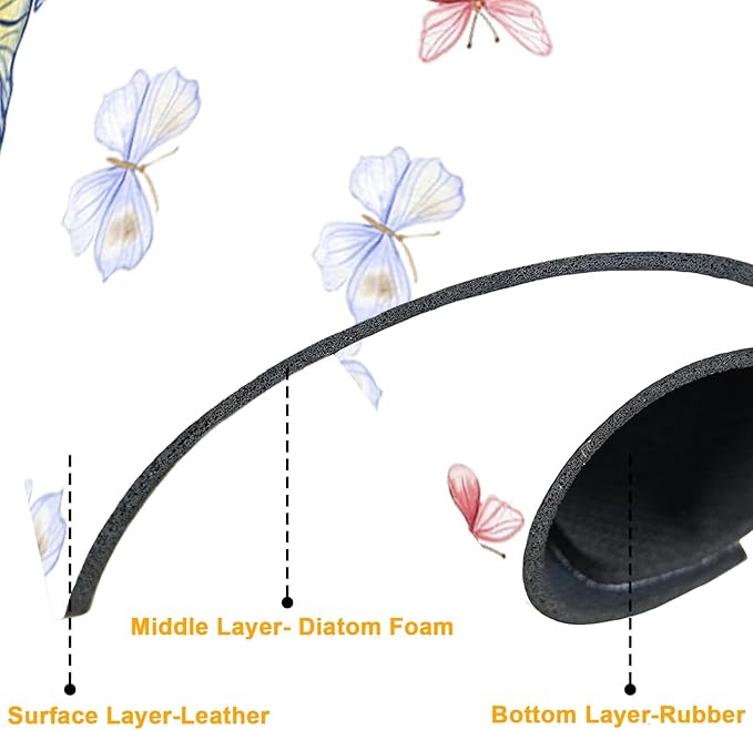 2 Pack Butterfly Floral Sink Splash Guard Faucet Mat Rose Lily Tulip Peony