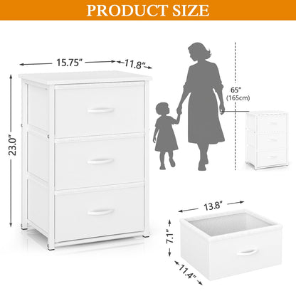 DAOUTIME 2-Pack Stackable Storage Drawers (6 Drawers Total), White Closet Organizer with Wooden Top & Metal Frame, Freestanding or Stackable Dresser for Bedroom, Living Room, Under Bed