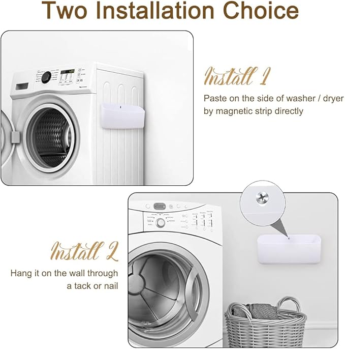 Picowe Magnetic Laundry Storage, Lint Holder Bin