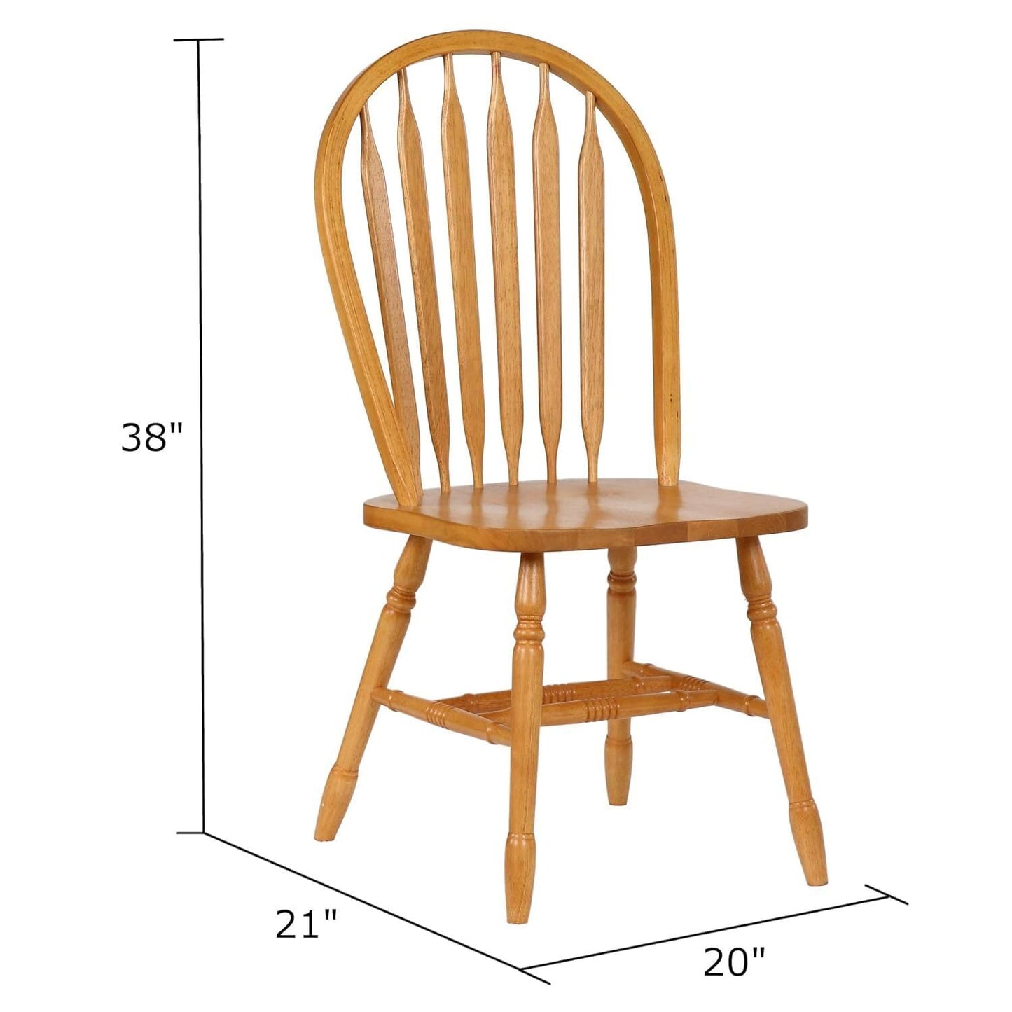Sunset Trading Oak Selections Dining Chair, 38", Light Finish