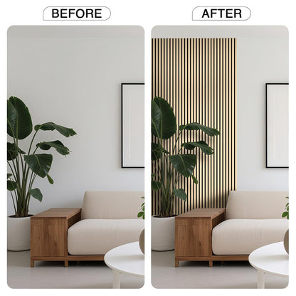 AKK-ART Wood Panels for Wall, Soundproof & Acoustic Wood Slat Wall Panel for Interior Decor, Sound Absorbing Panels for Office,Home Theater & Living Room(Oak#13,2 Pack-47.2"*23.6")