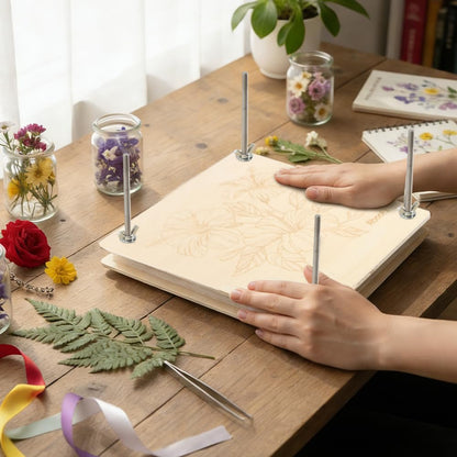 Flower Press Kit,Craft Kits 11"x11" 6 Layers Wooden Flower Pressing Kit with Storage Bags for DIY Floral Art,Dried Flowers Plant Wedding Bouquet Preservation Kits(wood,Size:27.43*27.43*0.5cm)