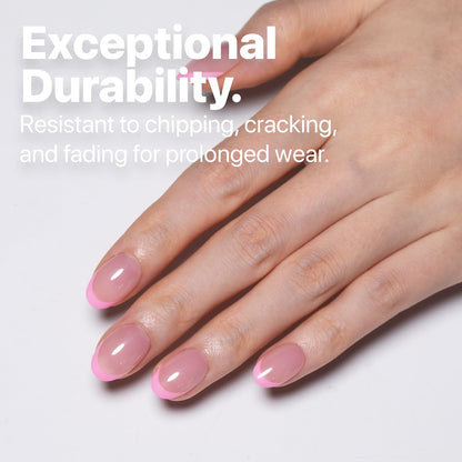 SXC Cosmetics French Tip Press On Nails - Skin Tone Nude and Color Series, Short Coffin X-Pro Tips Starter Kit ST119KIT