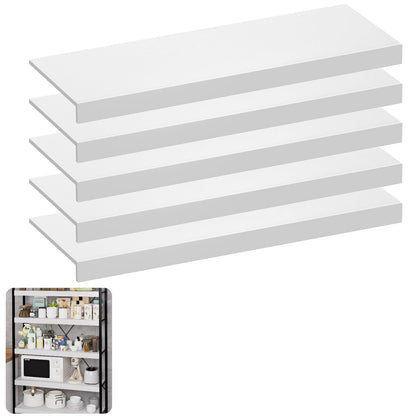 VOYALUYA Wire Shelf Cover 36 X 12 Inch Wire Rack Cover Wood Shelf Covers for Pantry Shelving Closet Shelves Organization(White,5 Pack)