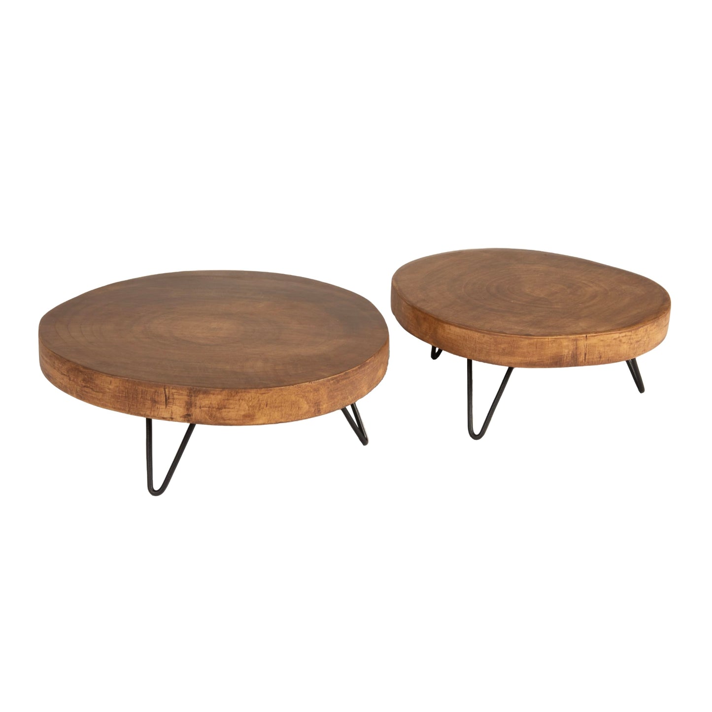 Creative Co-Op Decorative Paulownia Wood Pedestal, Dark Brown (Pack of 2)