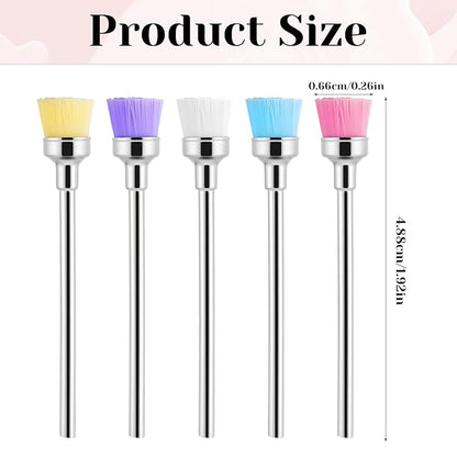 5 Pcs Nail Bit Brush Cuticle Clean up Drill Bit Brush Nail Drill Bits, Nails