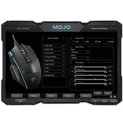 MOJO Silent Dual Mode Wireless Rechargeable Gaming Mouse - Ultra Fast Tournament Level Performance Mouse for PC Gaming w/Adjustable DPI (1000-4800), Custom Software, Macros, and More