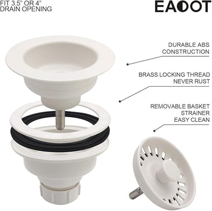 3-1/2 Inch Polymer White Sink Drain Assembly