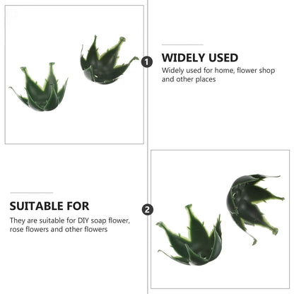 EXCEART 50Pcs Simulated Flower Calyxes 1.77 Inch Artificial Flower Receptacles for DIY Soap Flowers Rose Crafts Green Plastic Holders for Wedding Home Decor