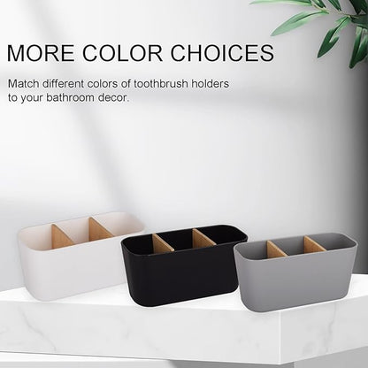 Toothbrush Holders for Bathrooms, Bamboo Tooth Brush Holder