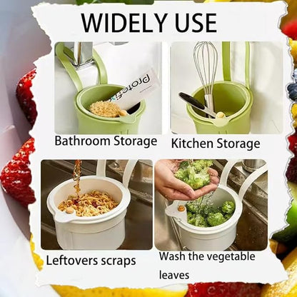 Kitchen Sink Strainer Basket, Hanging Corner Food Scrap Catcher, Sink Basket