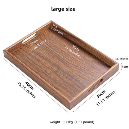 Wooden Coffee Trays with Handles Wood Serving Tray Wooden Bed Tray, Coffee Table Trays for Living Room,Wood Kitchen Tray Wood Decorative Tray with Handles
